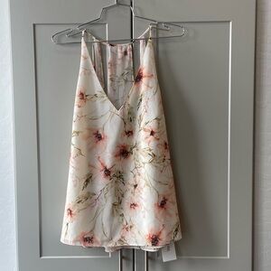 Haute Hippie Ivory Floral Strappy Boho Cutout Designer Shift Contemporary Earth